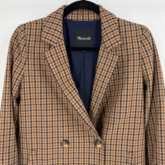 Madewell Blazer Plaid Checkered Preppy Academia Ivy League XXS Tailored Fit Bold - Picture 2 of 13
